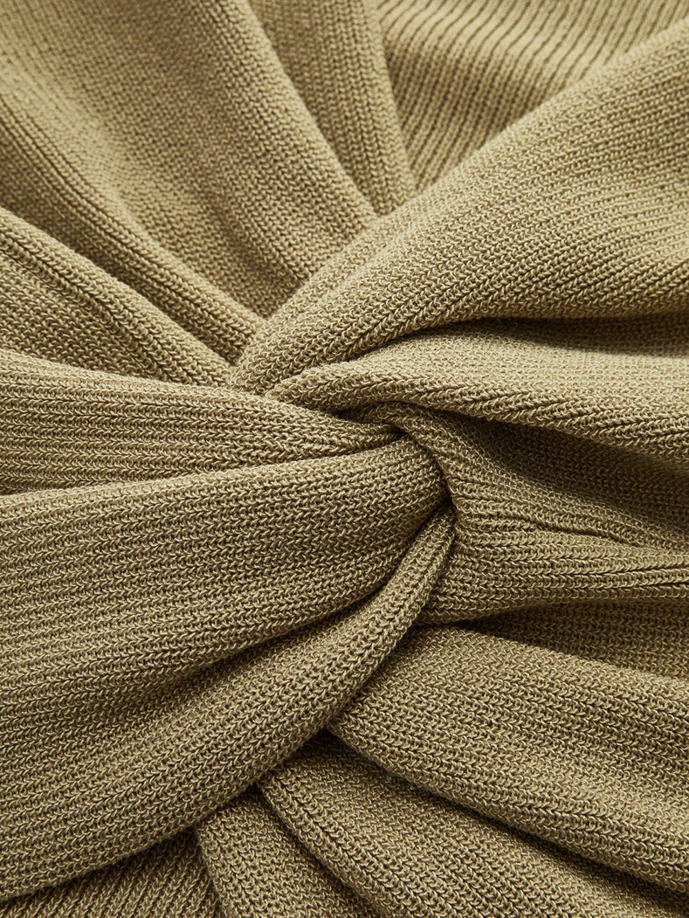 Commense Knit Twist-Front Tank Top Khaki - Picture 3 of 4